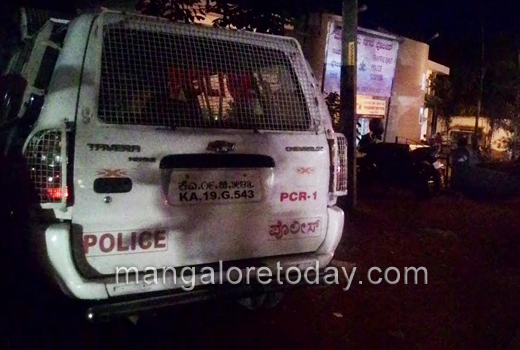 Police Car Hits Divider, 1